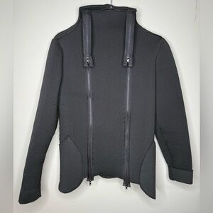 Soho g Dedigns NY Black Zip-Front High-fashion Design Textured Jacket